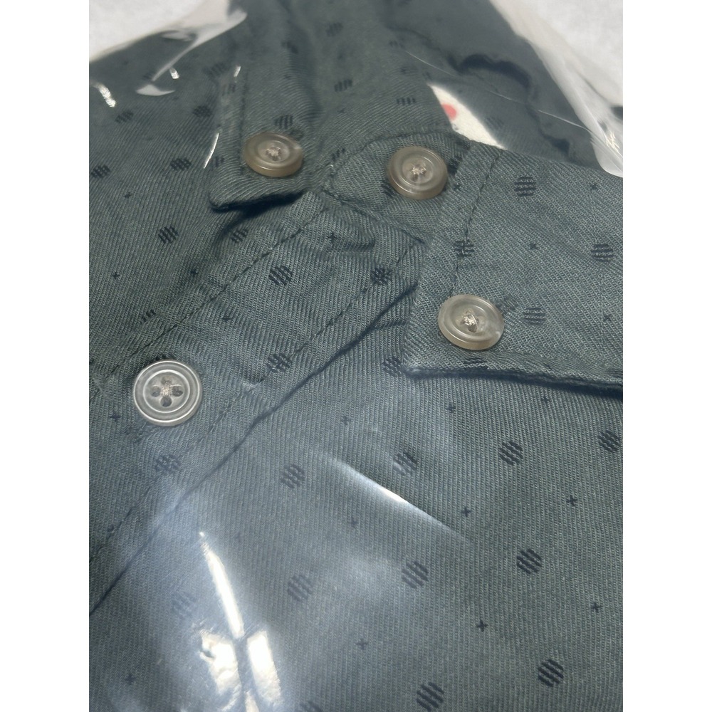 Marine Layer Mens XL Button Down Shirt Green 100% Organic Cotton Long Sleeve Dot